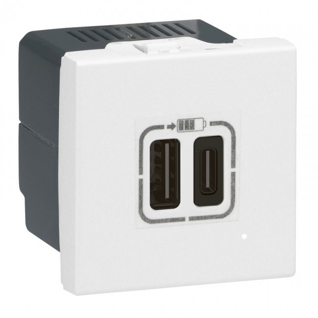 Mosaic N 2xusb Hleðslustöð 77592 Type A Og Type C 5v 3a 2m