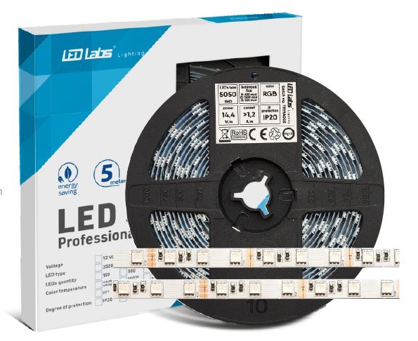Led Lab Lengja 24v 5m  Rgb 14,4w/M Ip65