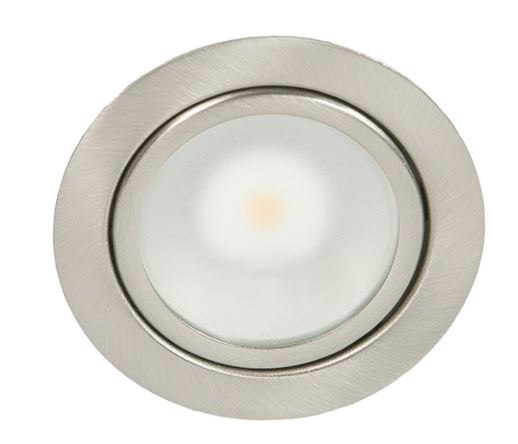 Nb Led N5020 3,3w Ww Burstað Stál 350ma,Gatm.58mm Undirskápa