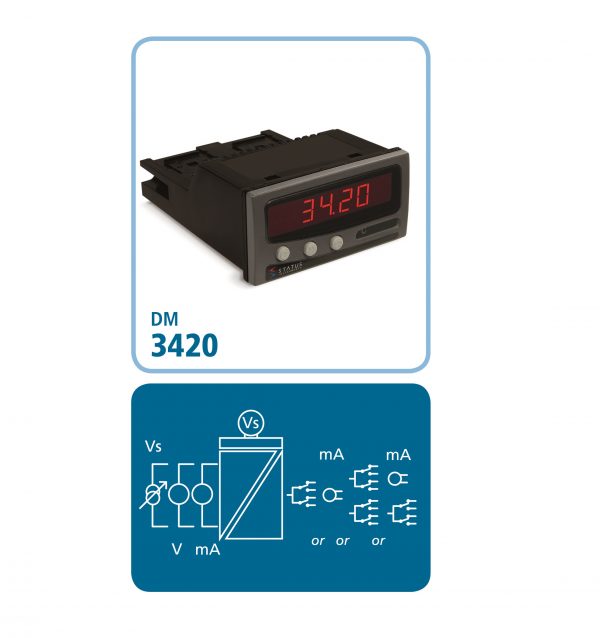DM3420 mA/V LED skjár, 24VDC