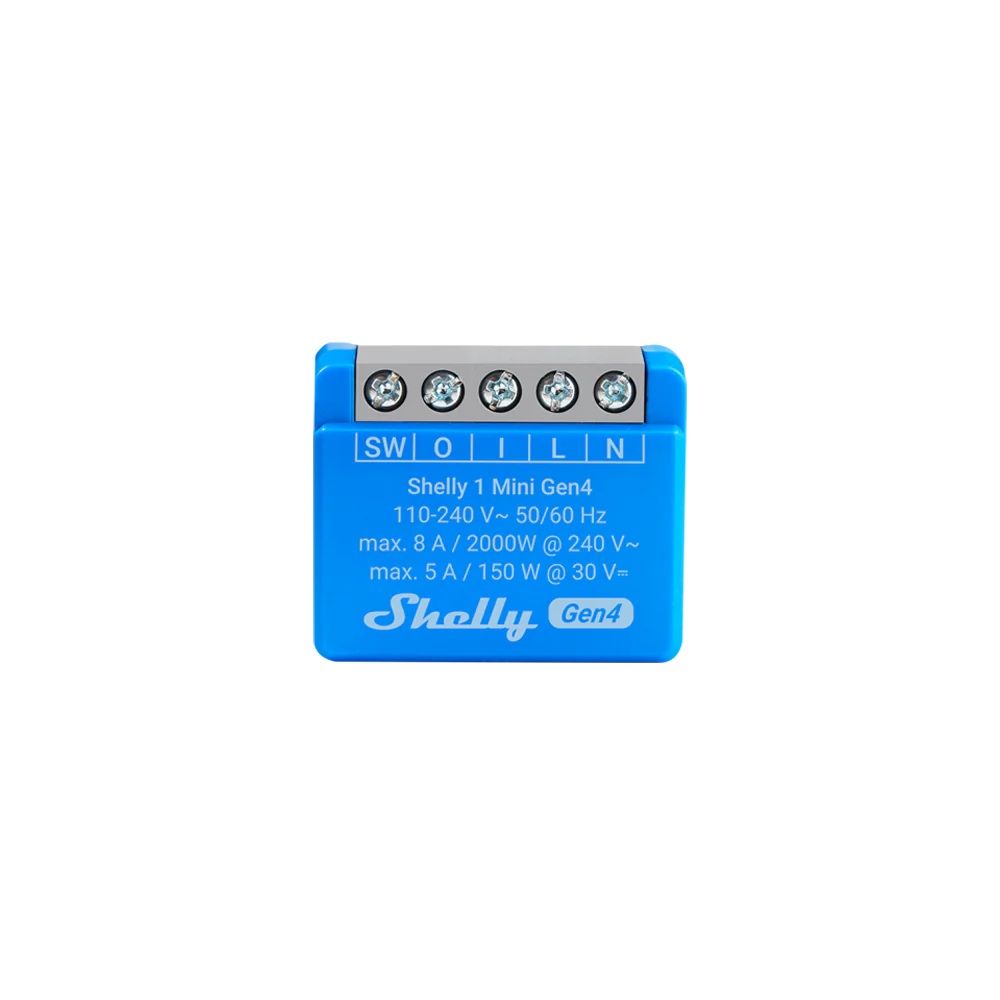 Shelly 1 Mini Gen4 - Wifi Relay Með Spennulausri Snertu