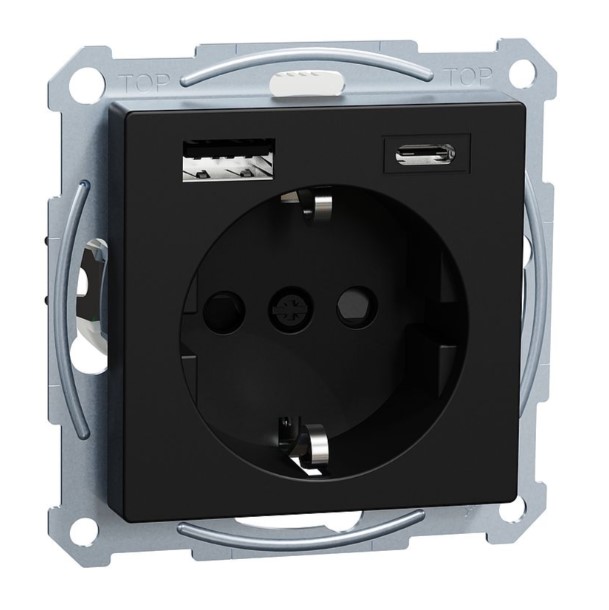 M-svart Tengill+2x Usb Type A+c Meg2367-0403 Svart Matt, M-s