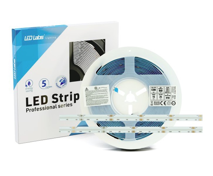 Led Lab Lengja 24v 5m (Cob) Rgb 15w/M Ip20 600lm/M Í Hvítu
