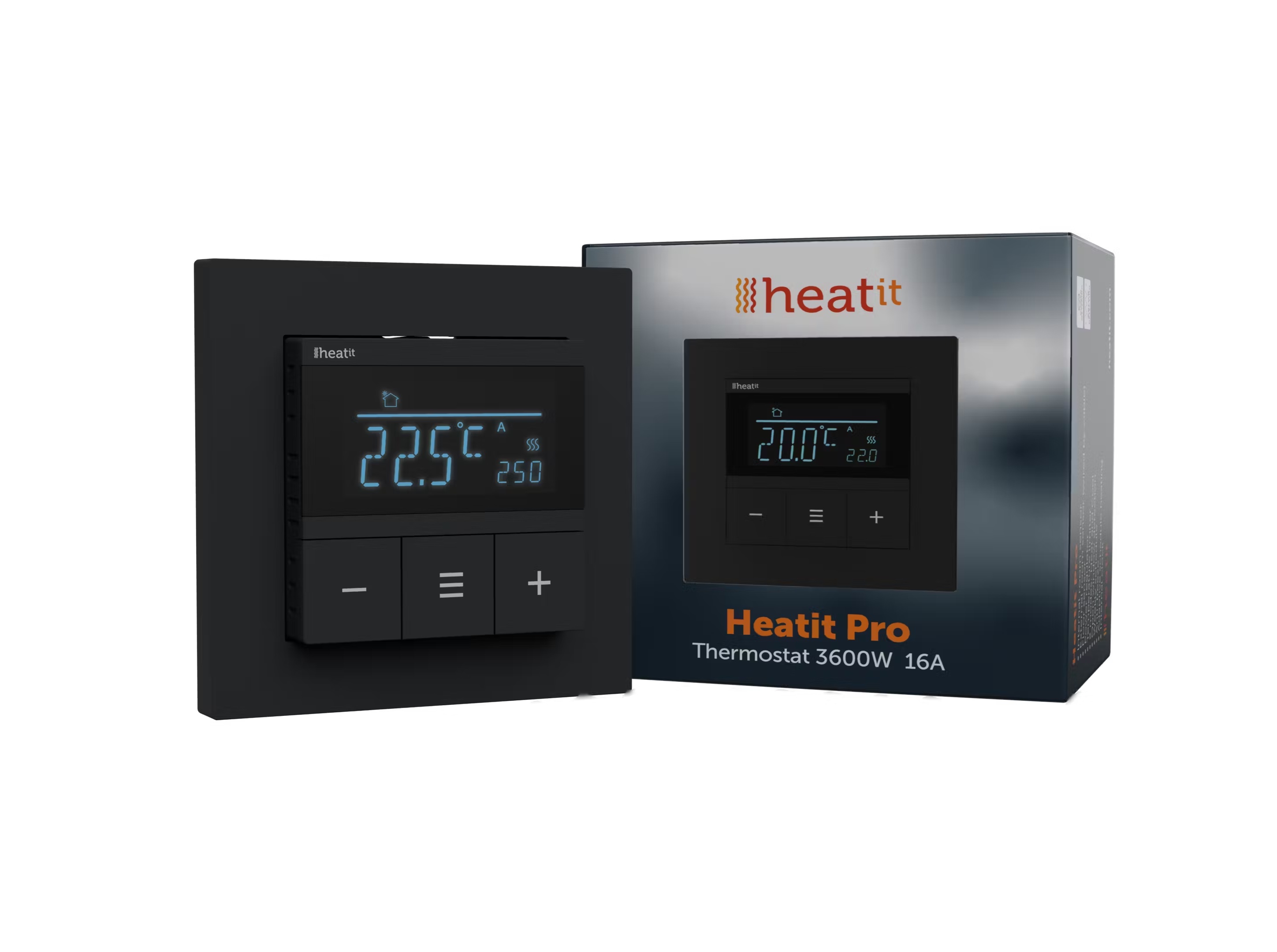 Heatit Pro Hitastillir 16a Svartur