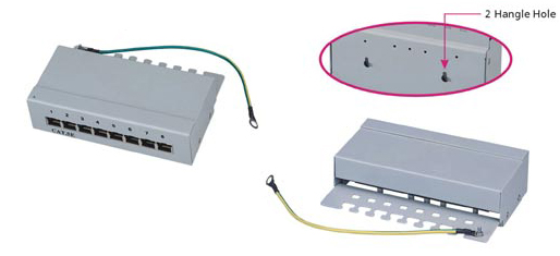 Tengibjarg Stp 8p Cat5e Utanál. Skermað, Grátt Á Vegg Eða Í