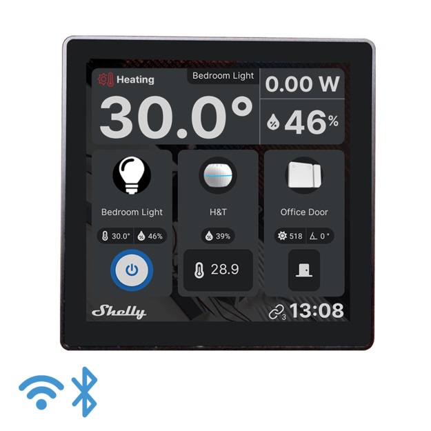 Shelly Wall Display - Wifi Snertiskjár Svartur