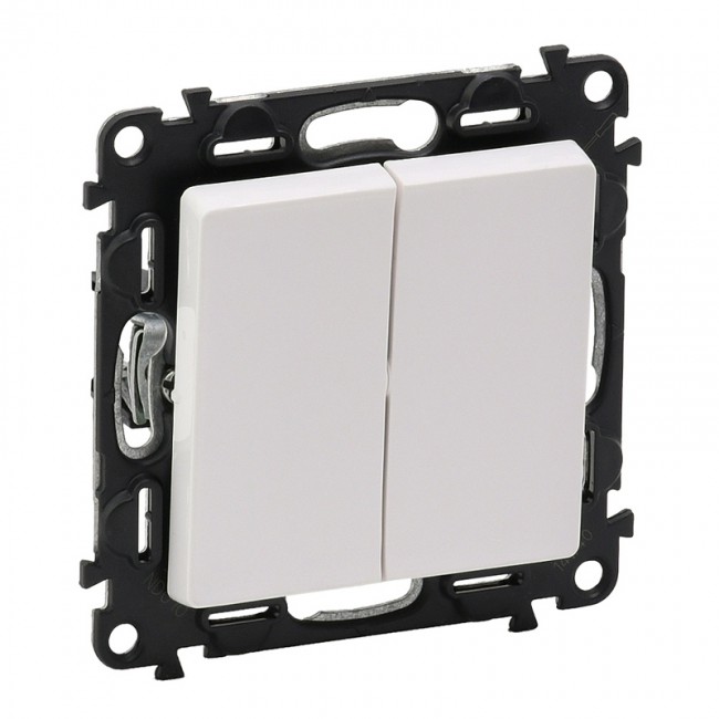 Tvöf.Þrýstirofi 752118 Valena Með Vippu, Hvítt