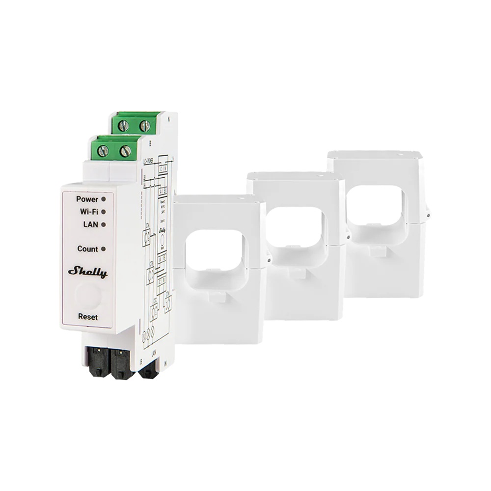 Shelly Pro Em 400a - Wifi 3fasa Orkumælir 400a