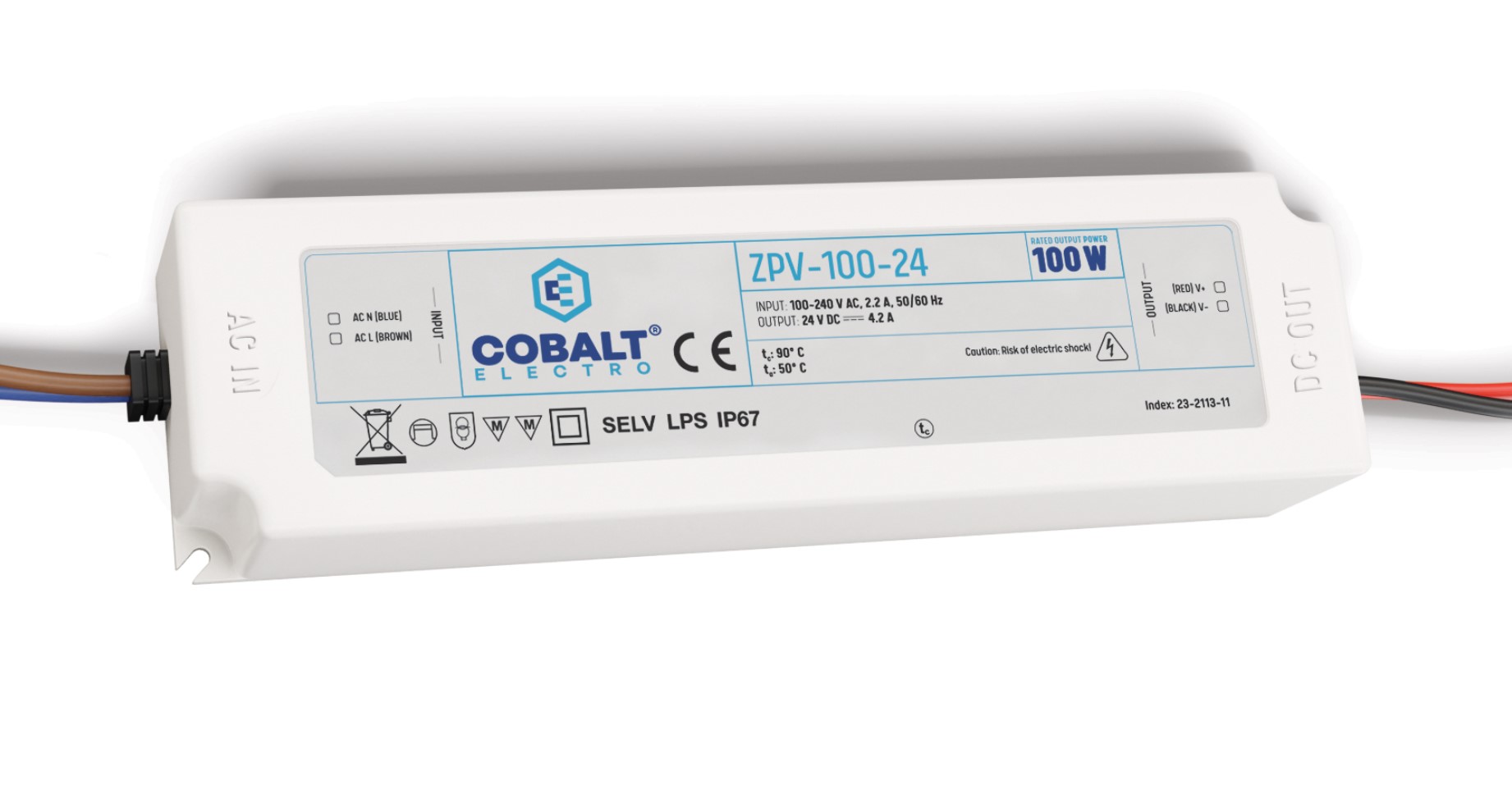 Led Spennir 100w - 24v Cobalt Ip67