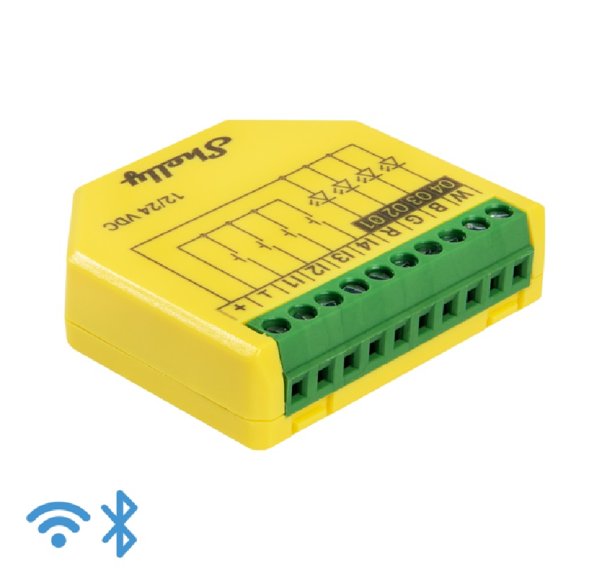 Shelly Plus Rgbw Pm - Wifi 12/24v Stýring Með Orkumælingu
