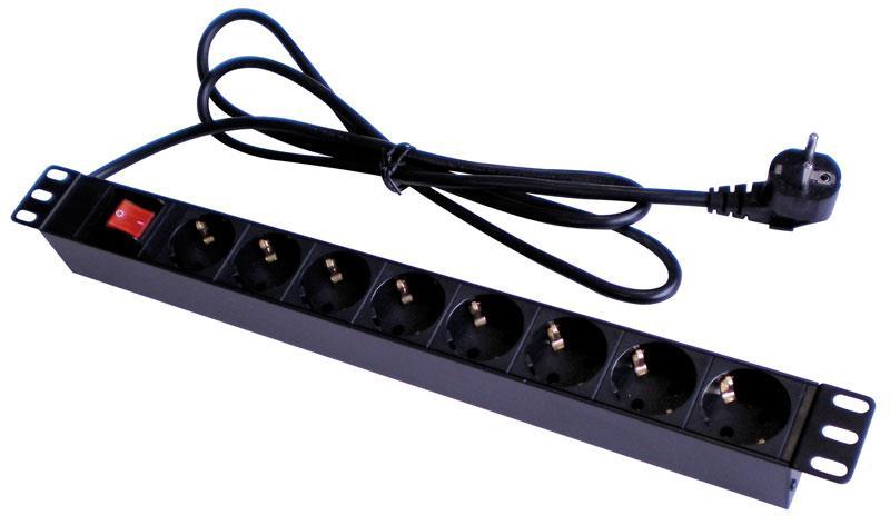 Fjöltengi 555-084  9-tengla 19" 3mtr. Snúra M. Kló