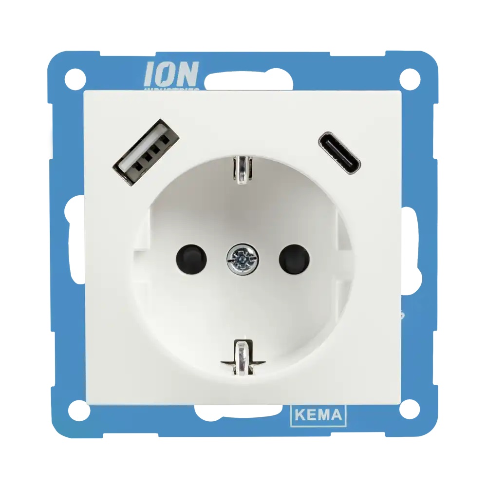 Ion Tengill+usb A/C E1 Glans Hvítur 10.302.414