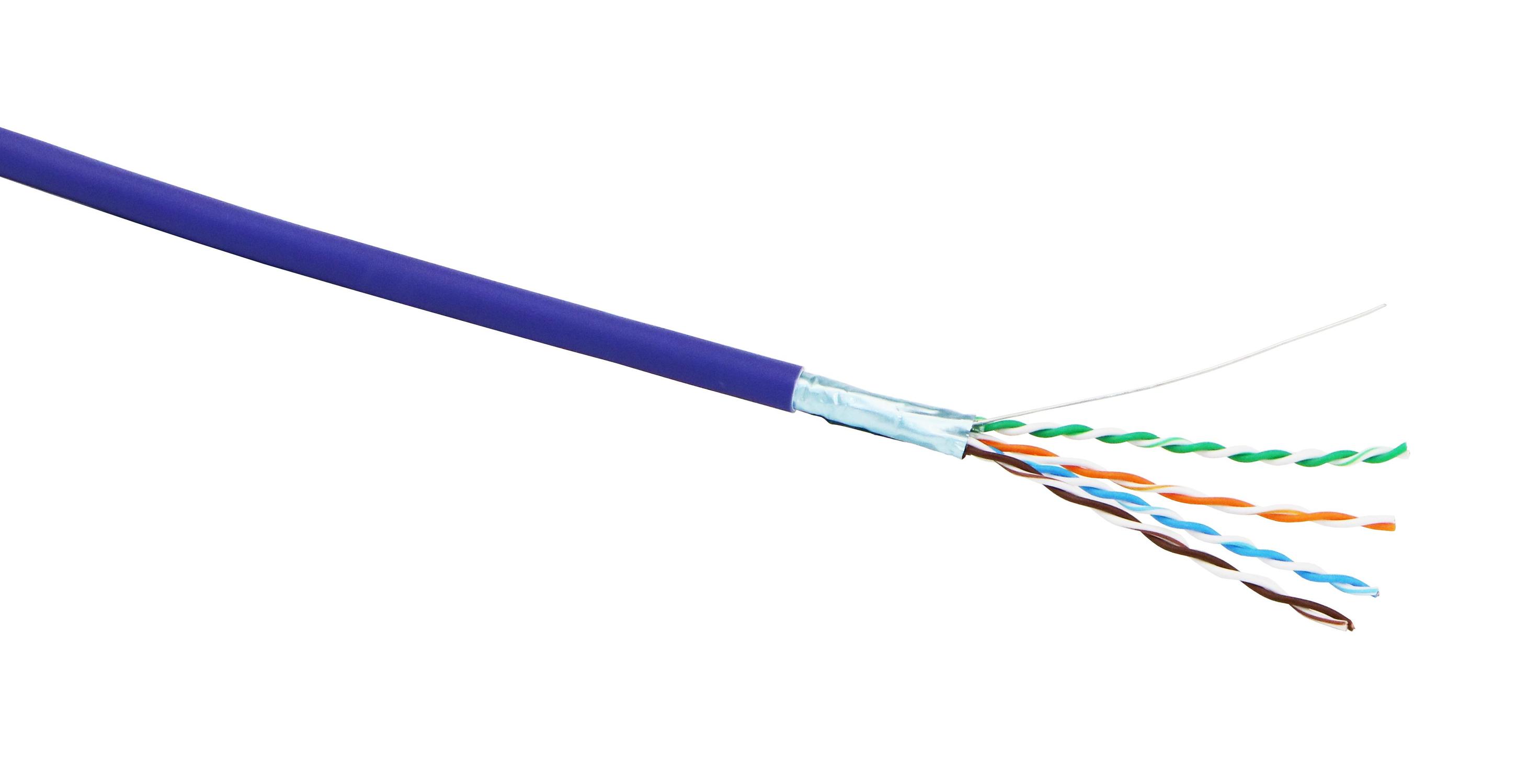 Tölvustr Cat5e F/Utp(Skerm) Halógenfrír, Skerm/Fjólublár.305