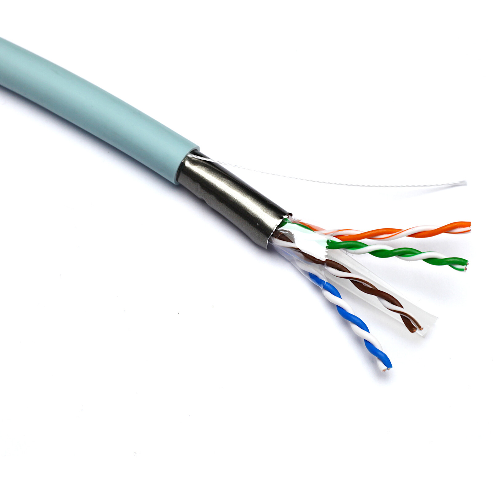 Tölvustr Cat6a U/Utp 100-219 Lsoh Ice Blue, Niðurmældur