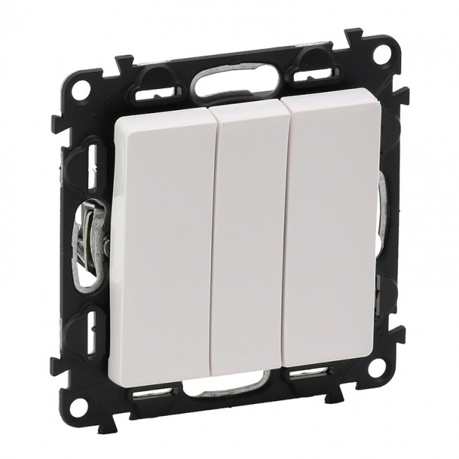 Þrefaldur Rofi 752103 Valena Með Vippu, Hvítt