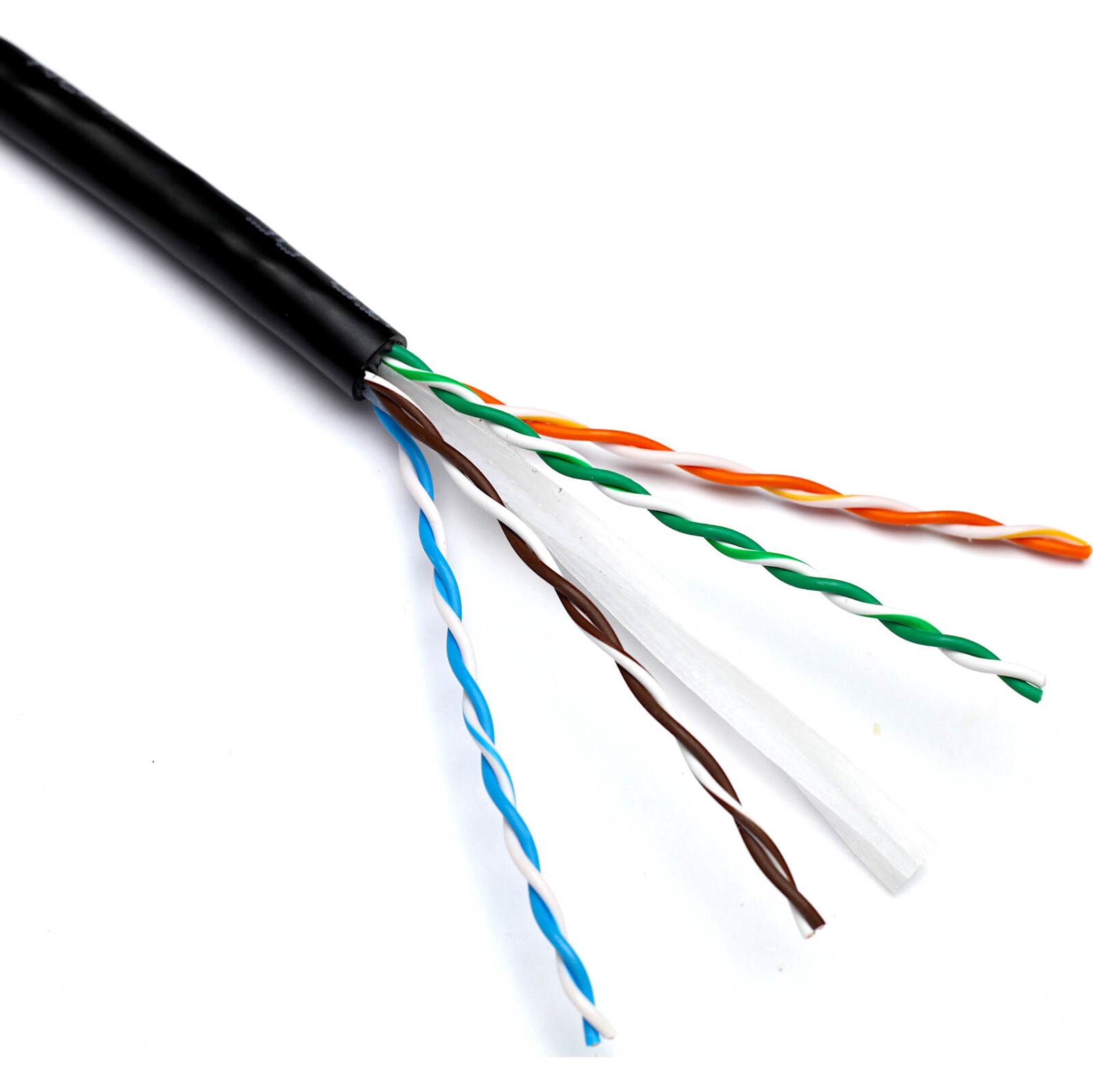 Tölvustr Cat6 U/Utp 100-100 Útistr Svartur Pe 305m Niðurmæl