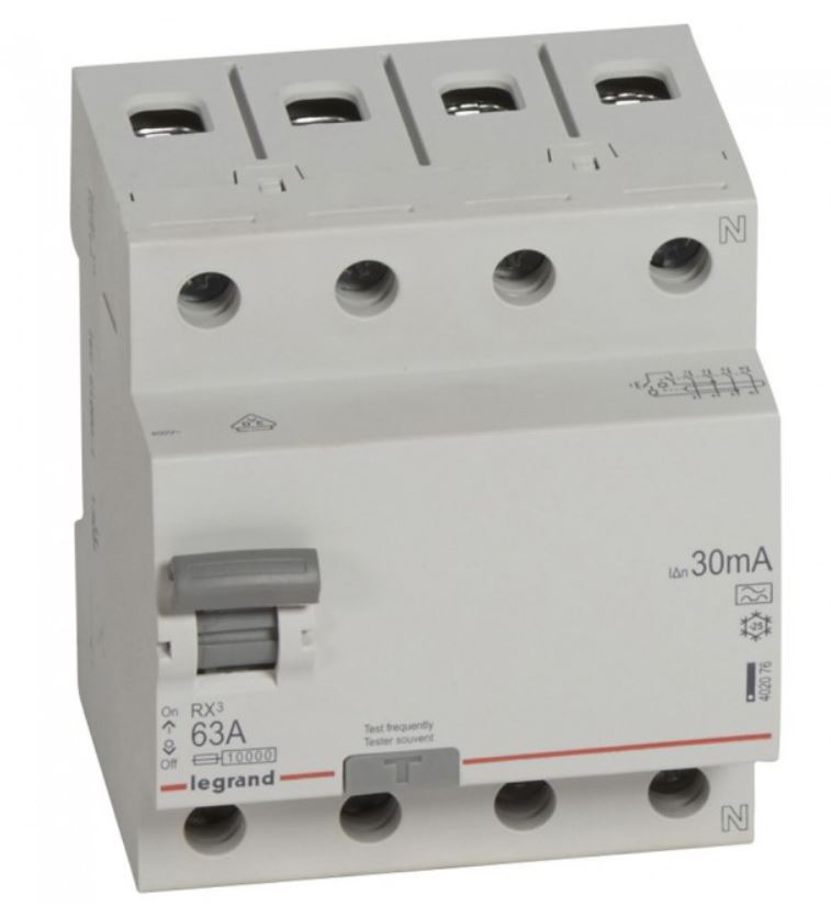 Lekaliði A 4p 63a 30ma 402076 A-type, N-hægra Megin Rccb