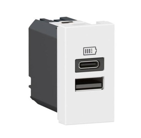 Mosaic N 2xusb Hleðslustöð 77670l 1m Usb A+c  3a/15w  1m-bil