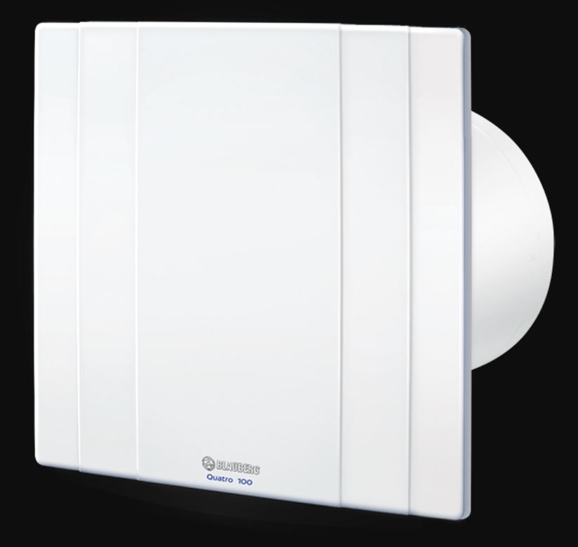 Vifta Quatro 125 H Blauberg 125mm Ip34 Loft/Vegg,Raki+tími